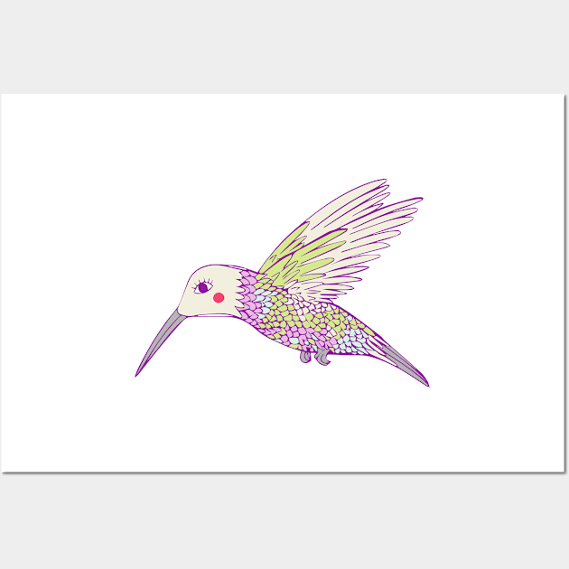 Sunny Hummingbird Garden Wall Art by Jacqueline Hurd